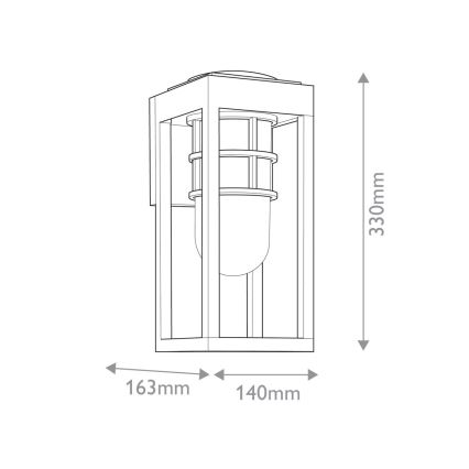 Kichler - Outdoor wall light HONE S 1xE27/60W/230V IP44 black