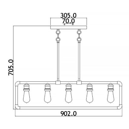 Kichler - Chandelier on a pole IMAHN 5xE27/60W/230V