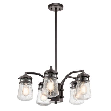 Kichler - Outdoor chandelier on a pole LYNDON 5xE27/60W/230V IP44