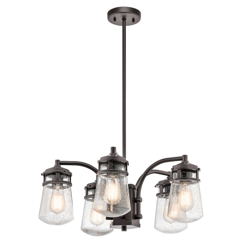 Kichler - Outdoor chandelier on a pole LYNDON 5xE27/60W/230V IP44