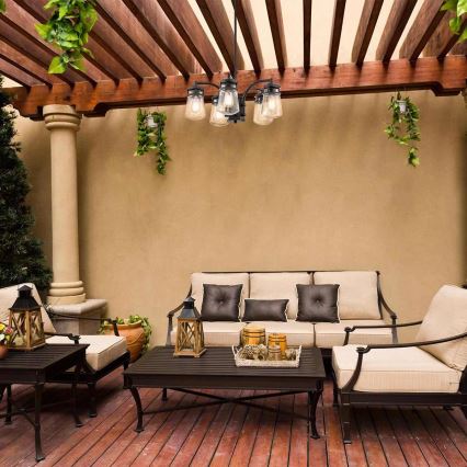 Kichler - Outdoor chandelier on a pole LYNDON 5xE27/60W/230V IP44