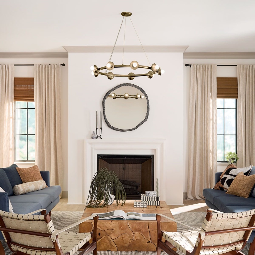 Kichler - PALTA cable-suspended chandelier 9xE14/40W/230V, gold finish