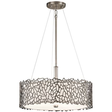 Kichler - Chandelier on a pole SILVER CORAL 3xE27/100W/230V matte chrome