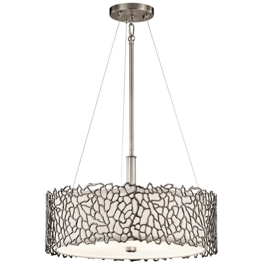 Kichler - Chandelier on a pole SILVER CORAL 3xE27/100W/230V matte chrome