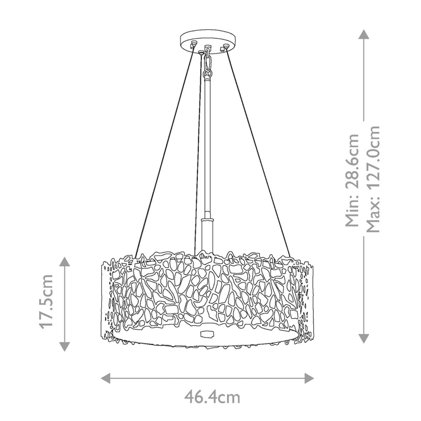 Kichler - Chandelier on a pole SILVER CORAL 3xE27/100W/230V matte chrome