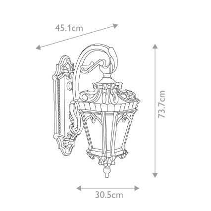 Kichler - Outdoor wall light TOURNAI 3xE14/60W/230V IP44
