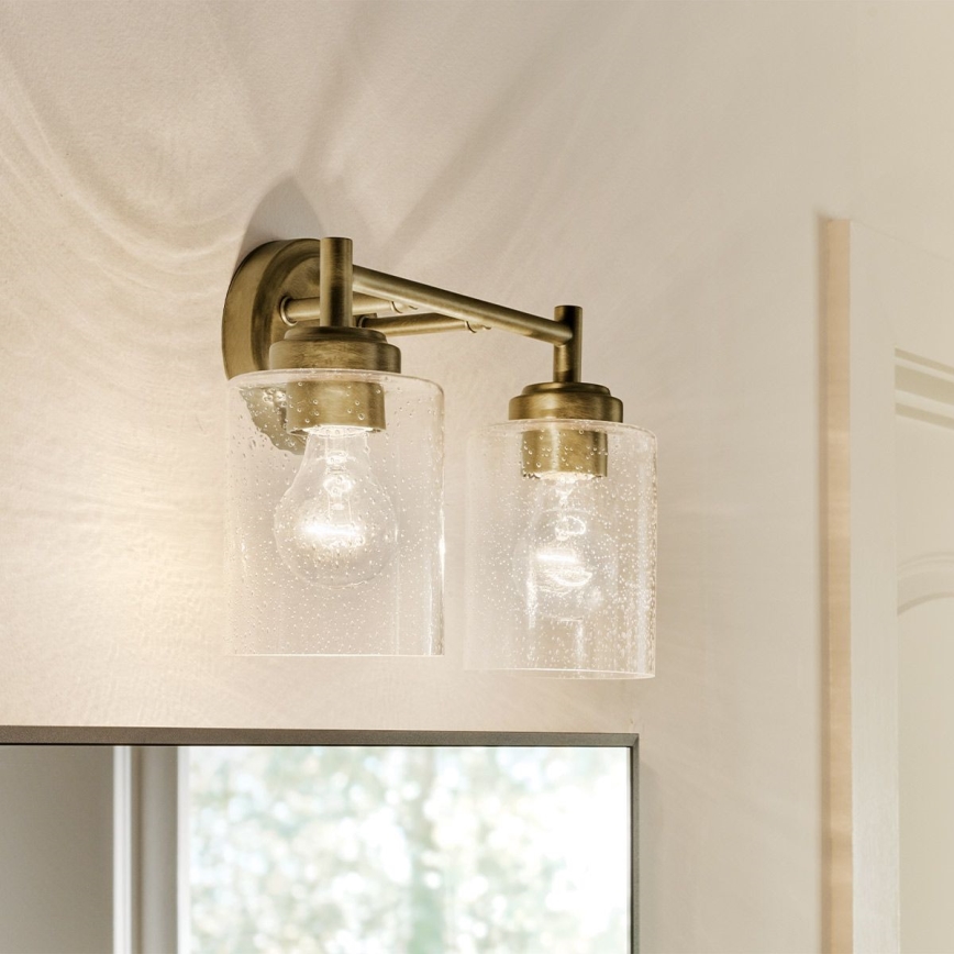 Kichler - Wall lamp WINSLOW 2xE27/60W/230V brass