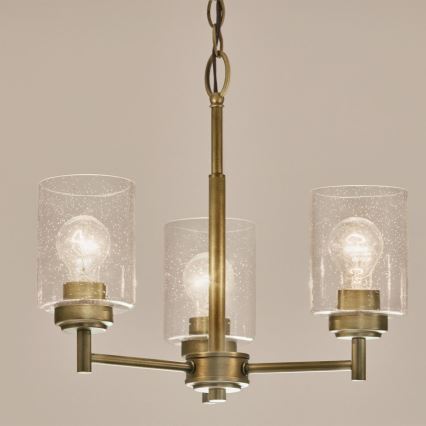 Kichler - Chandelier on a chain WINSLOW 3xE27/60W/230V d. 45,8 cm brass