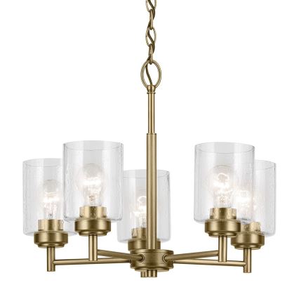 Kichler - Chandelier on a chain WINSLOW 5xE27/60W/230V d. 50,2 cm brass