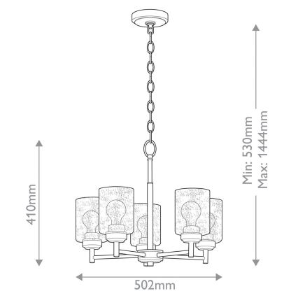 Kichler - Chandelier on a chain WINSLOW 5xE27/60W/230V d. 50,2 cm brass