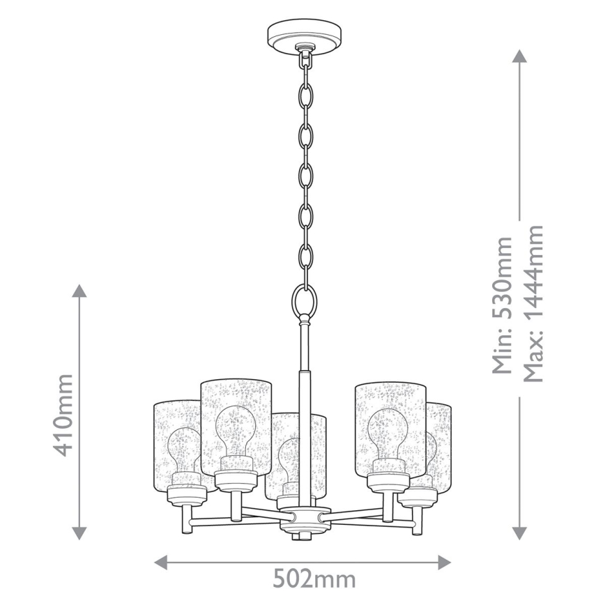 Kichler - Chandelier on a chain WINSLOW 5xE27/60W/230V d. 50,2 cm brass