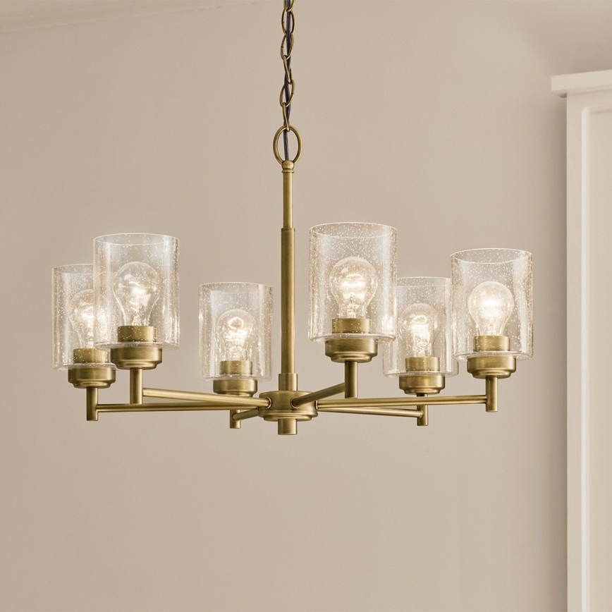 Kichler - Chandelier on a chain WINSLOW 6xE27/60W/230V d. 66 cm brass