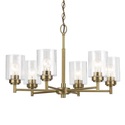 Kichler - Chandelier on a chain WINSLOW 6xE27/60W/230V d. 66 cm brass