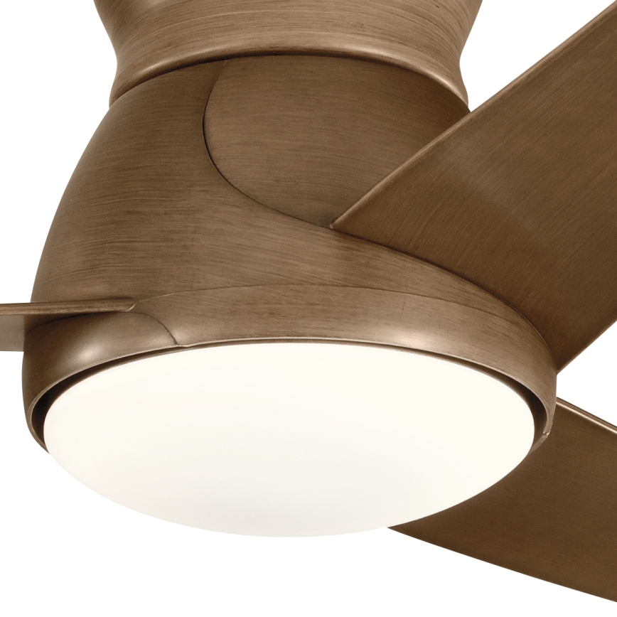 Kichler - LED Dimmable ceiling fan ERIS LED/10W/230V bronze IP44 + remote control