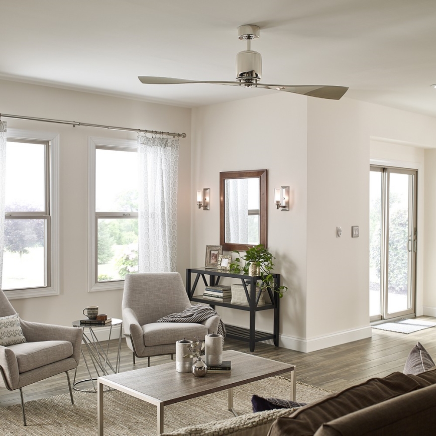 Kichler - Ceiling fan FERRON shiny chrome + remote control