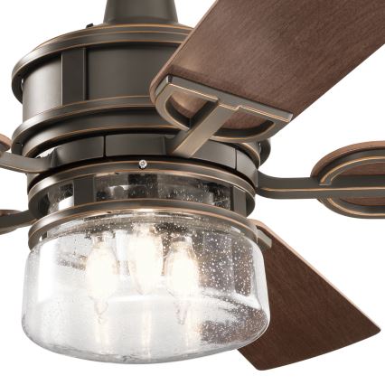 Kichler - Ceiling fan LYNDON 3xE27/8W/230V IP23 + remote control