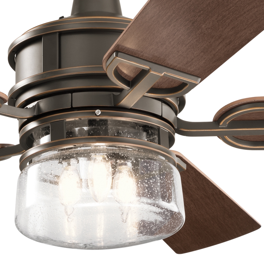 Kichler - Ceiling fan LYNDON 3xE27/8W/230V IP23 + remote control