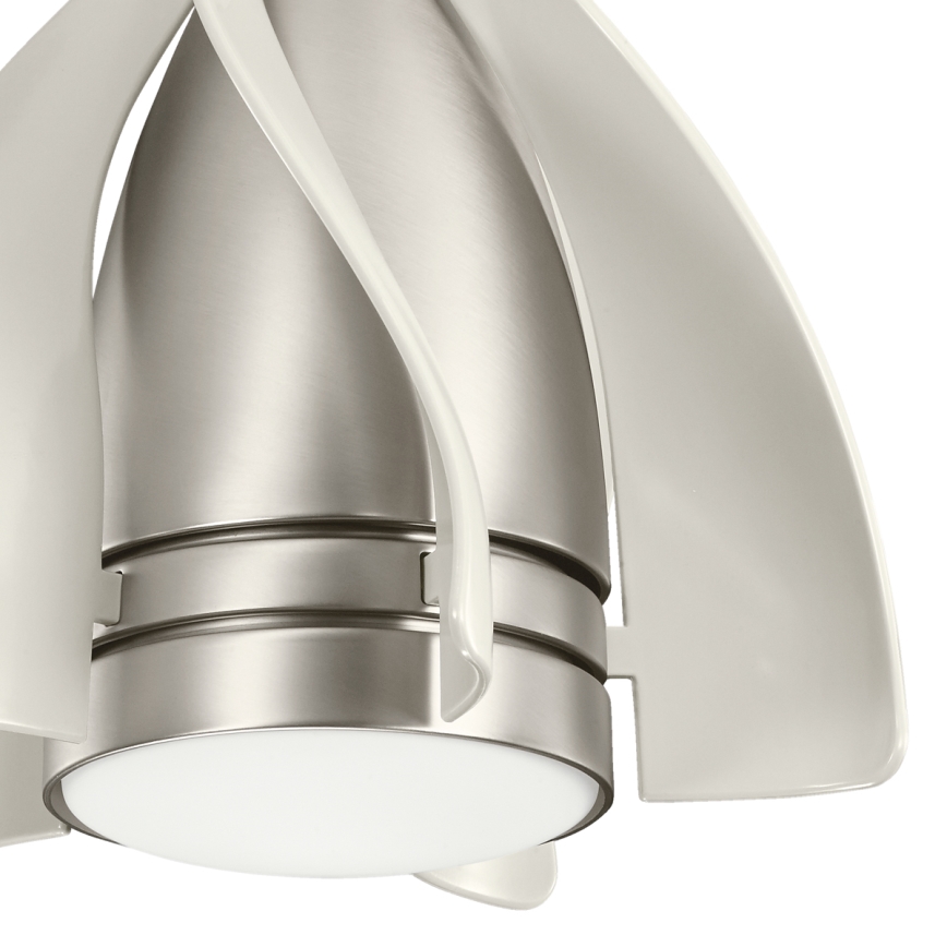 Kichler - LED Dimmable ceiling fan TERNA LED/10W/230V matte chrome/white + remote control