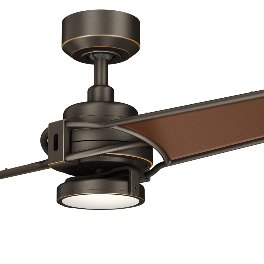 Kichler  -LED Dimmable ceiling fan XETY LED/10W/230V black/brown + remote control