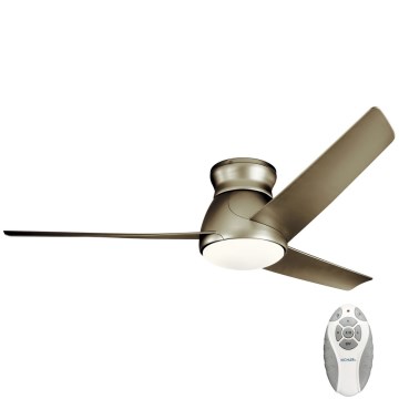 Kichler - LED Dimmable ceiling fan ERIS LED/10W/230V matte chrome IP44 + remote control