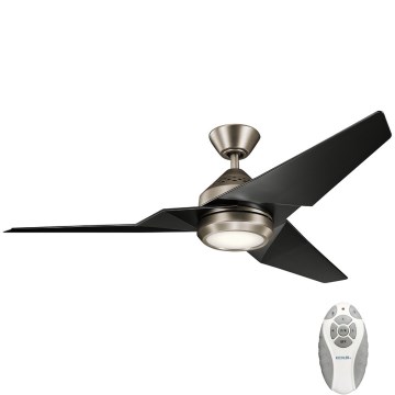 Kichler - LED Dimmable ceiling fan JADE LED/18W/230V black + remote control