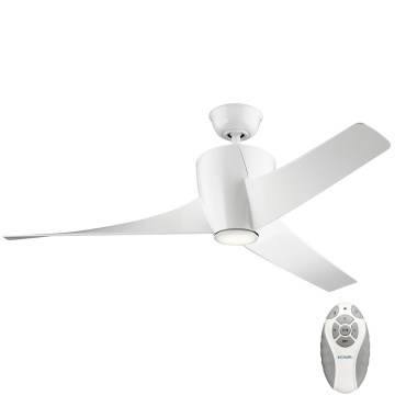 Kichler - LED Dimmable ceiling fan PHREE LED/10W/230V white + remote control