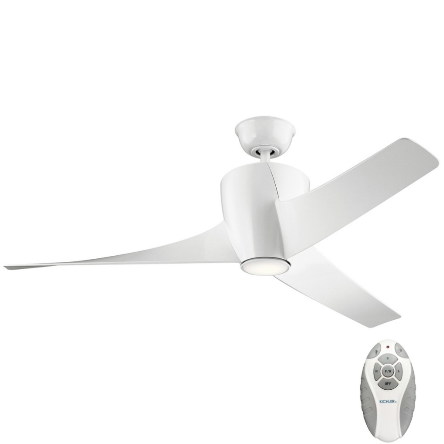 Kichler - LED Dimmable ceiling fan PHREE LED/10W/230V white + remote control