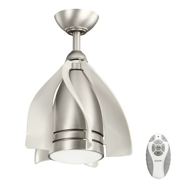 Kichler - LED Dimmable ceiling fan TERNA LED/10W/230V matte chrome/white + remote control