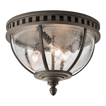 Kichler - Outdoor ceiling light HALLERON 3xE14/40W/230V IP44 anthracite