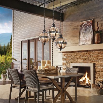 Kichler - Outdoor chandelier on a chain HALLERON 3xE14/60W/230V IP44
