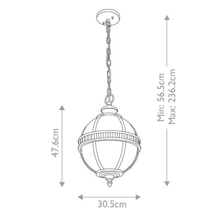 Kichler - Outdoor chandelier on a chain HALLERON 3xE14/60W/230V IP44