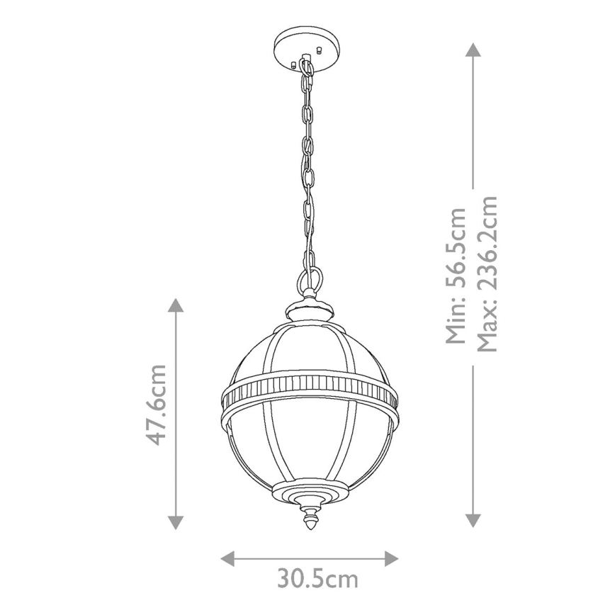 Kichler - Outdoor chandelier on a chain HALLERON 3xE14/60W/230V IP44