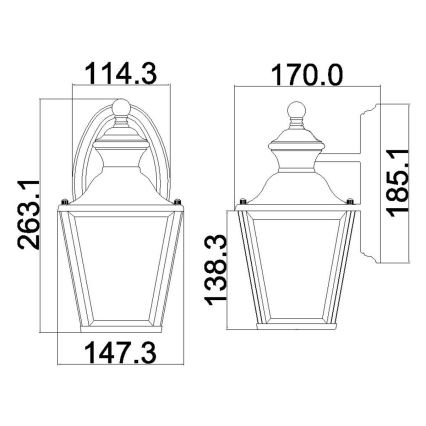 Kichler - Outdoor wall light BAY SHORE 1xE27/60W/230V IP44 gold