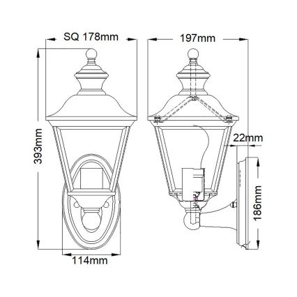 Kichler - Outdoor wall light BAY SHORE 1xE27/60W/230V IP44
