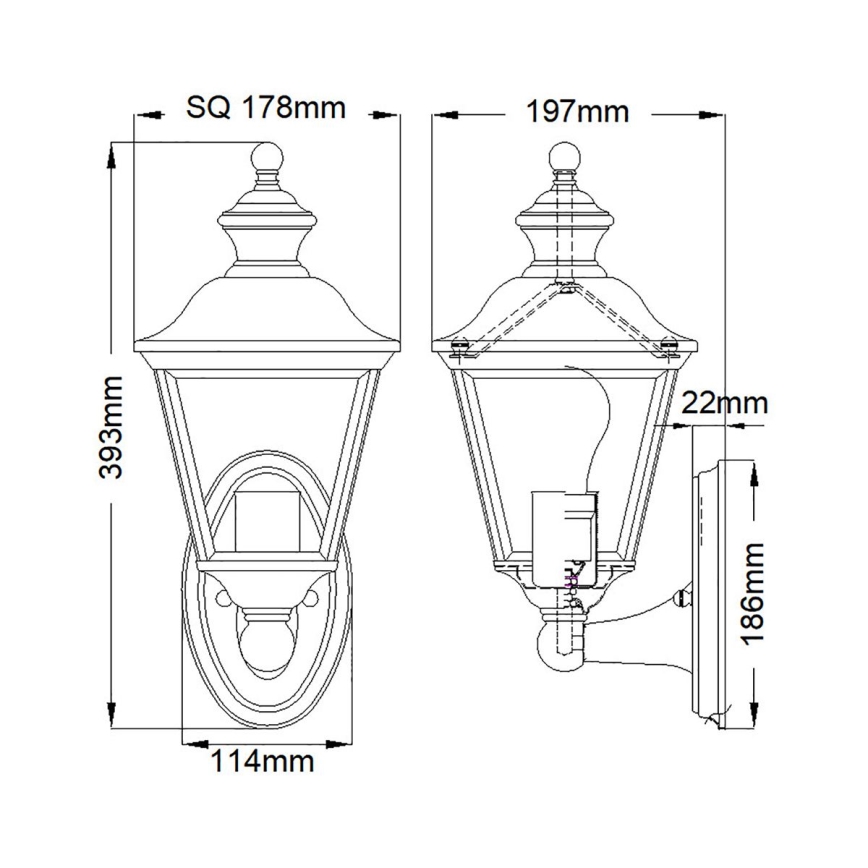 Kichler - Outdoor wall light BAY SHORE 1xE27/60W/230V IP44