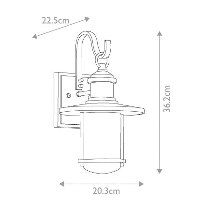 Kichler - Outdoor wall light RIVERWOOD 1xE27/100W/230V IP44 anthracite