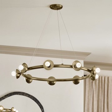 Kichler - PALTA cable-suspended chandelier 9xE14/40W/230V, gold finish