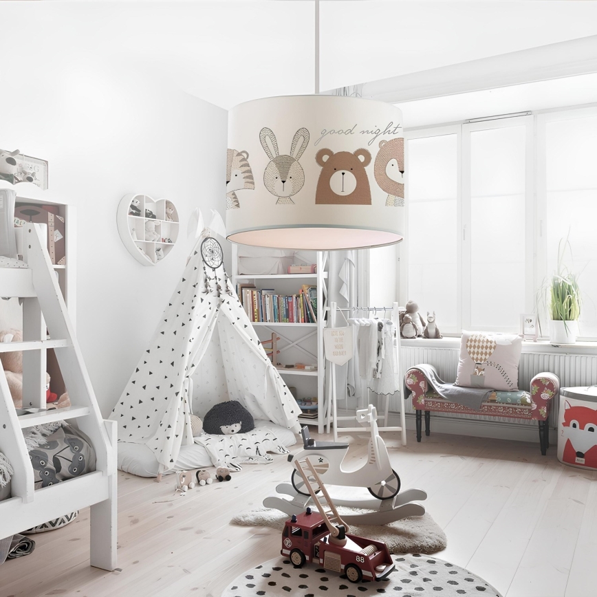 Kids' ceiling light CANDY 1xE27/40W/230V white/brown