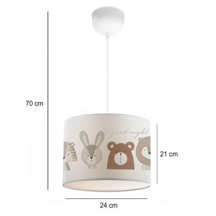 Kids' ceiling light CANDY 1xE27/40W/230V white/brown
