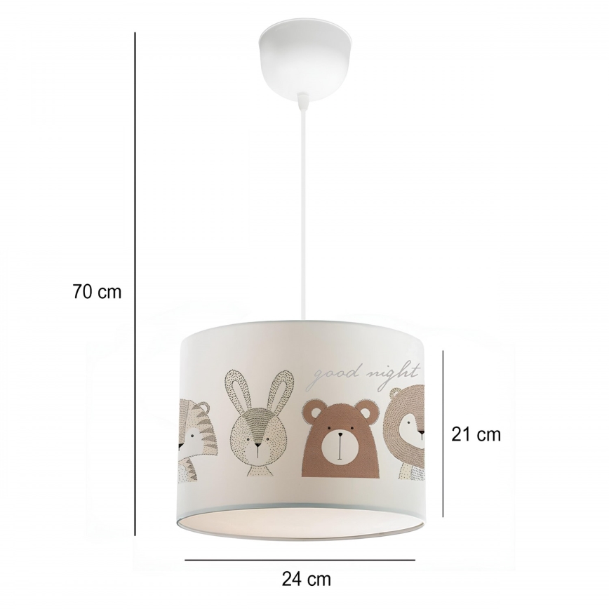 Kids' ceiling light CANDY 1xE27/40W/230V white/brown
