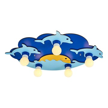 Kids' ceiling light LUCCA 5xE27/24W/230V blue