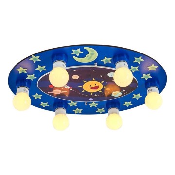 Kids' Ceiling Light LUCCA 6xE27/24W/230V Blue