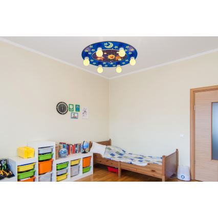 Kids' Ceiling Light LUCCA 6xE27/24W/230V Blue