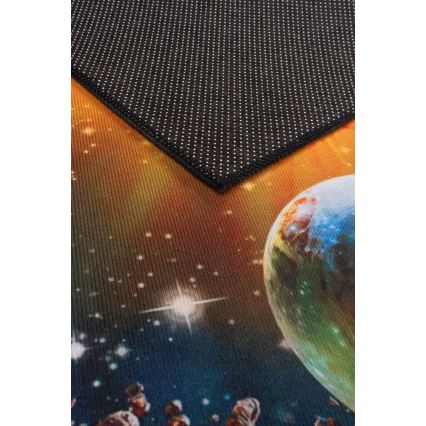 Kids' non-slip 3D printed rug 120 x 160 cm planets/multicolored