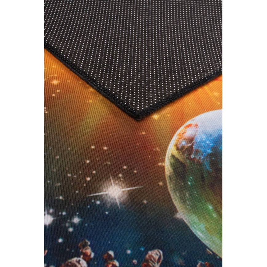Kids' non-slip 3D printed rug 120 x 160 cm planets/multicolored