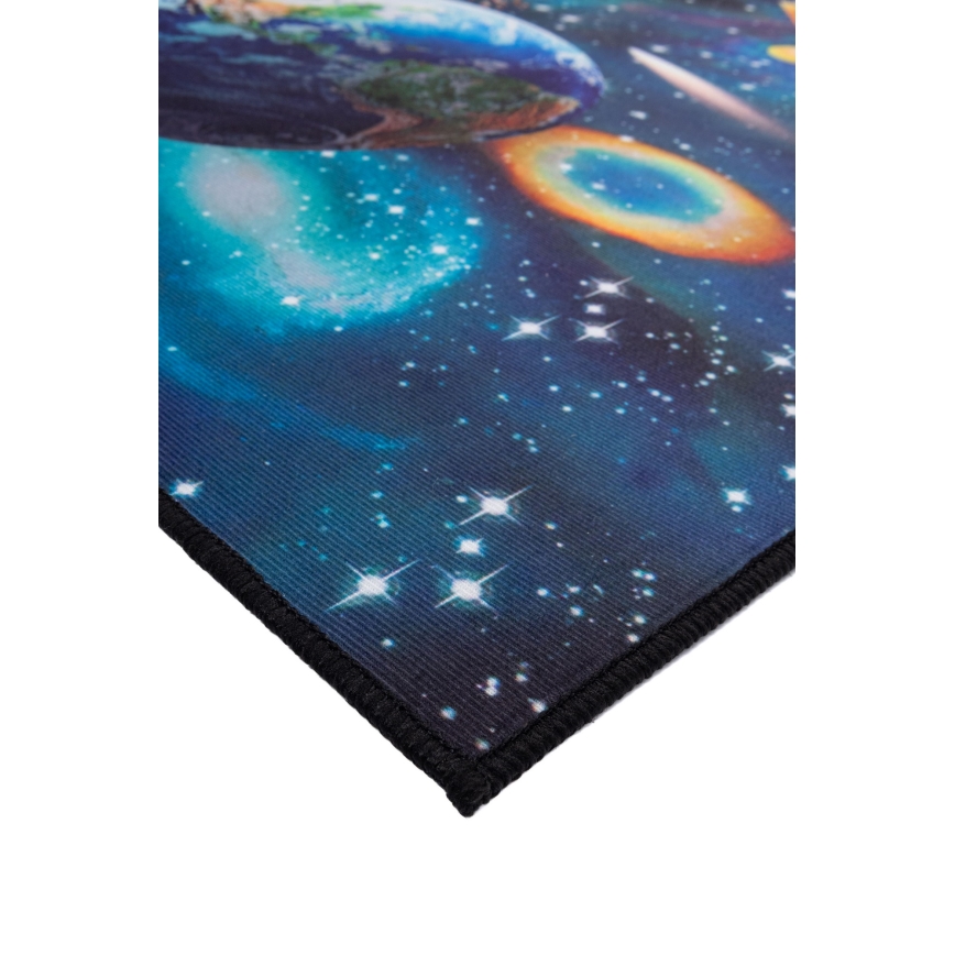 Kids' non-slip 3D printed rug 120 x 160 cm planets/multicolored