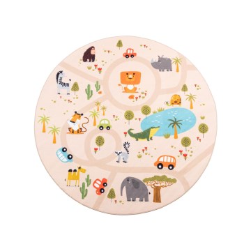 Kids' Non-Slip Rug ARES STREETS 160 cm Beige/Safari