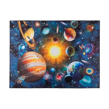 Kids' non-slip rug PRINT 3D 80x150 cm planets/multicolored