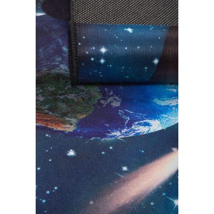 Kids' non-slip rug PRINT 3D 80x150 cm planets/multicolored