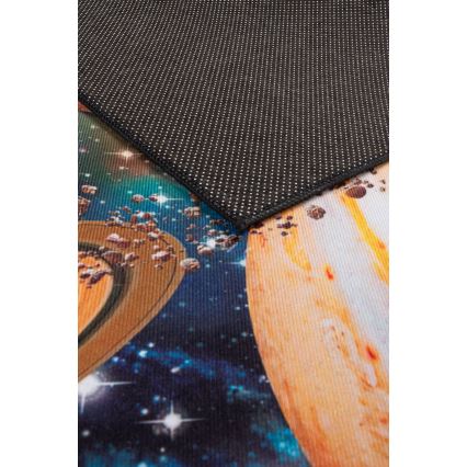 Kids' non-slip rug PRINT 3D 80x150 cm planets/multicolored